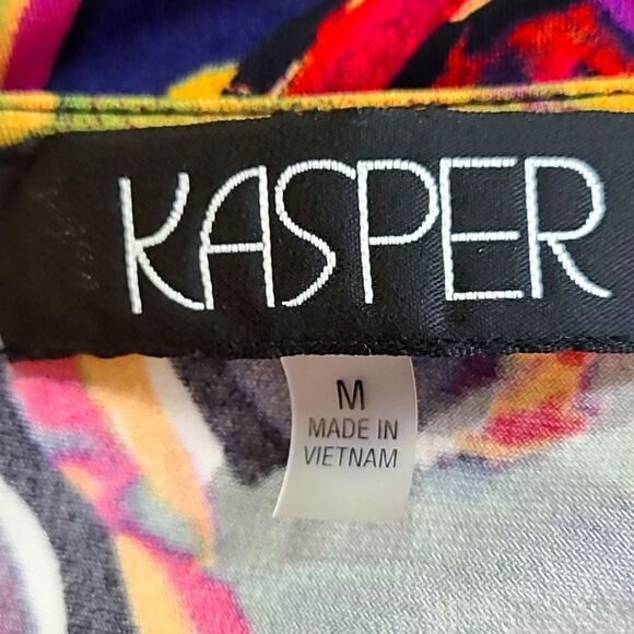 Kasper Sleeveless Multicolor Top, Round Neck & Cut-out, Size Medium - Picture 6 of 7